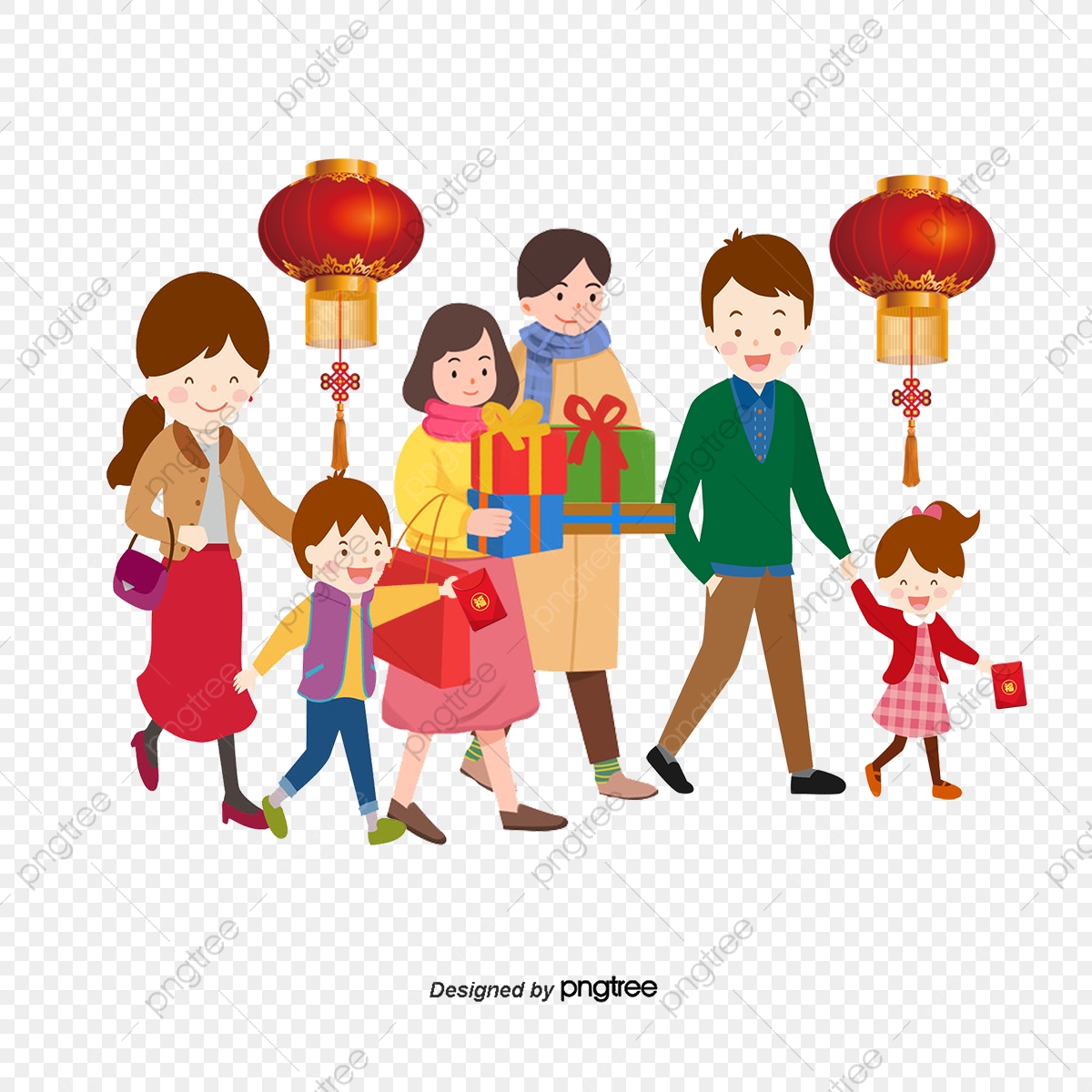 1200x1200 Vector New Year Family Reunion, Family Reunion, Chinese New Year
