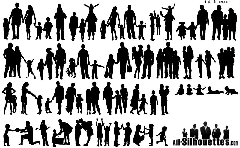 Family Silhouette Vector