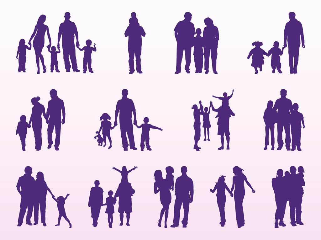 Family Silhouettes Set Vector Art Graphics 1024x765 Family Silhouettes Set Vector Art Graphics