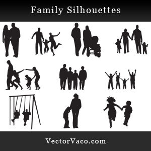 Free Vector Family Silhouette 300x300 Free Vector Family Silhouette