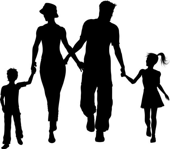 Family Silhouette Walking 559x490 Family Silhouette Walking