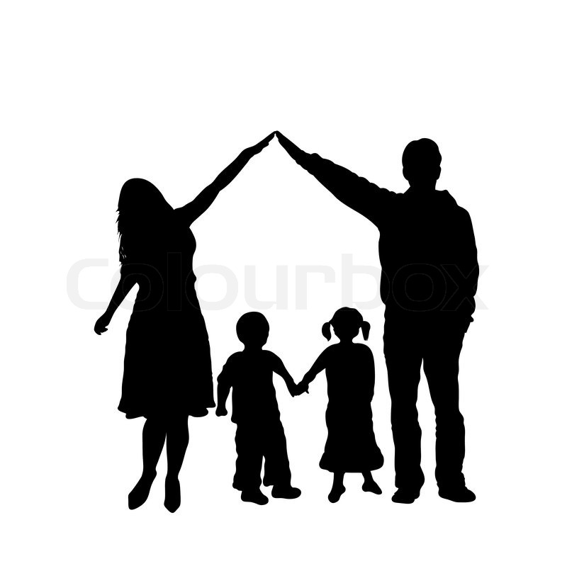 Caring Family Silhouette Isolated On Stock Vector Colourbox 800x799 Caring Family Silhouette Isolated On Stock Vector Colourbox