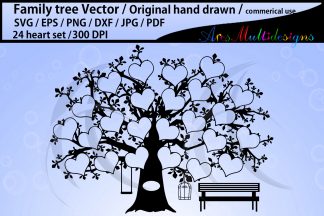 324x216 Family Tree Clipart Vector Silhouette Digitanza