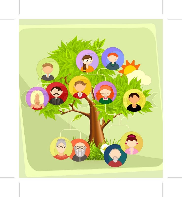739x800 Family Tree, Vector Illustration Stock Vector Colourbox