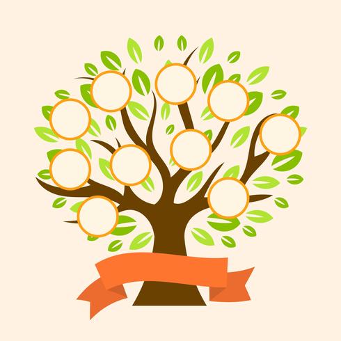 490x490 Flat Modern Family Tree Vector Template
