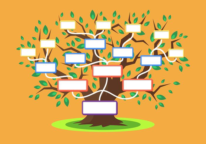 700x490 Flat Family Tree Template Vector
