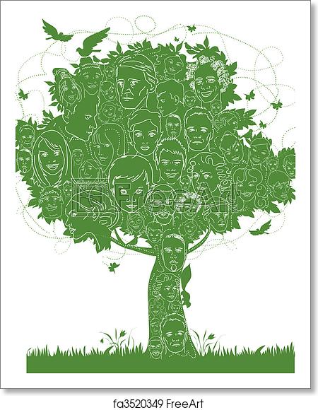 450x580 Free Art Print Of Tree Vector Illustration Of A Family Tree Made