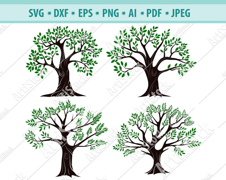 794x632 Tree Tree Clipart Tree Silhouette Tree Vector Family Etsy