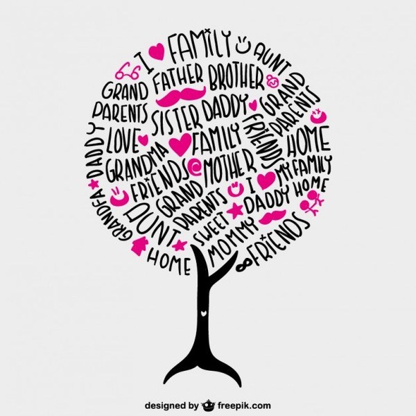 Family Tree Lettering Free Vector 600x600 Family Tree Lettering Free Vector
