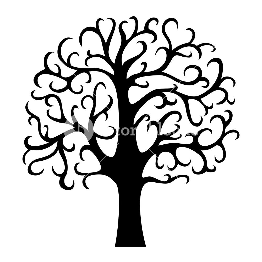 Family Tree Silhouette Life Tree Vector Illustration Isolated 1000x1000 Family Tree Silhouette Life Tree Vector Illustration Isolated