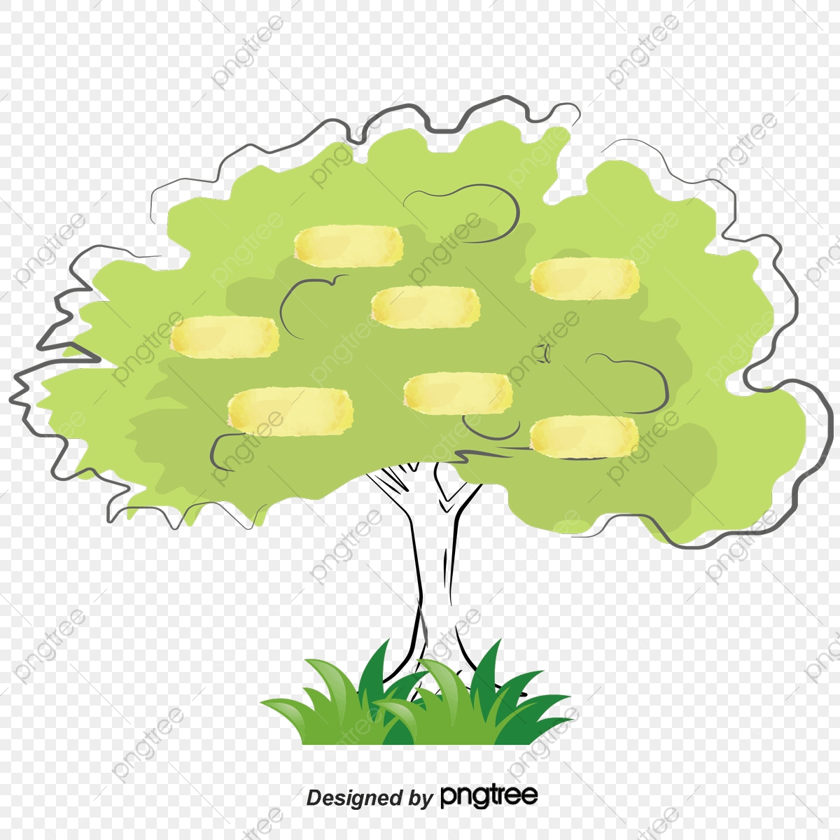 1200x1200 Graffiti Green Family Tree, Vector Material, Family Tree, Tree
