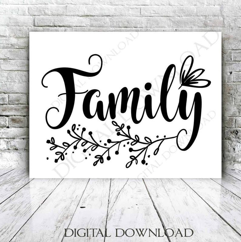 794x798 Family Vector Clipart Quote Hand Drawn Family Clipart Saying Etsy