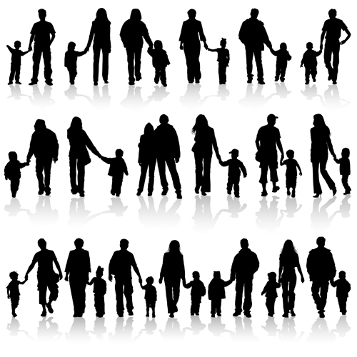 500x500 Happiness Family Vector Silhouettes For Free Download Free Vector