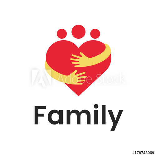 500x500 People Group Family Heart Hug Logo Design Graphic Abstract Family