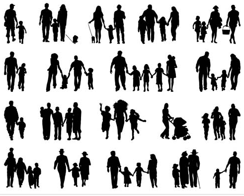 491x395 Silhouettes Family Vector Free Download