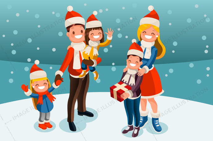 690x459 Snow Night For A Winter Family Vector