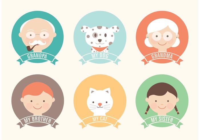 700x490 Free Flat Family Vector Icon Set