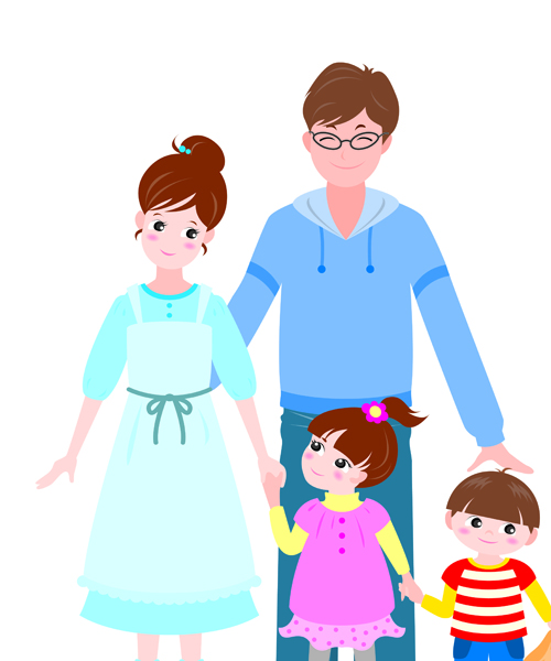 500x600 Vector Happy Family Together Design Elements Free Download