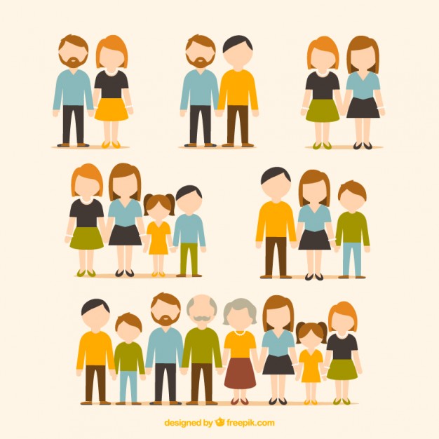 626x626 Flat Collection Of Families Vector Free Download