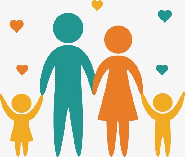 596x506 Happy Family Vector, Happy, Family, Silhouette Figures Png