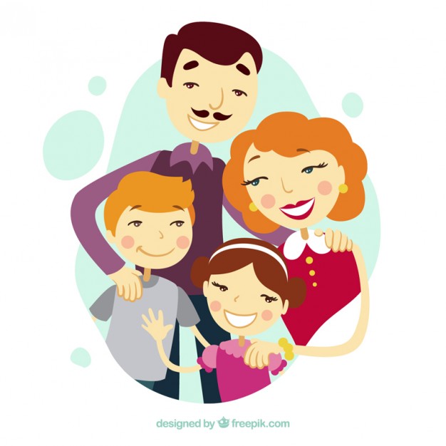 626x626 Illustrated Cute Family Vector Free Download
