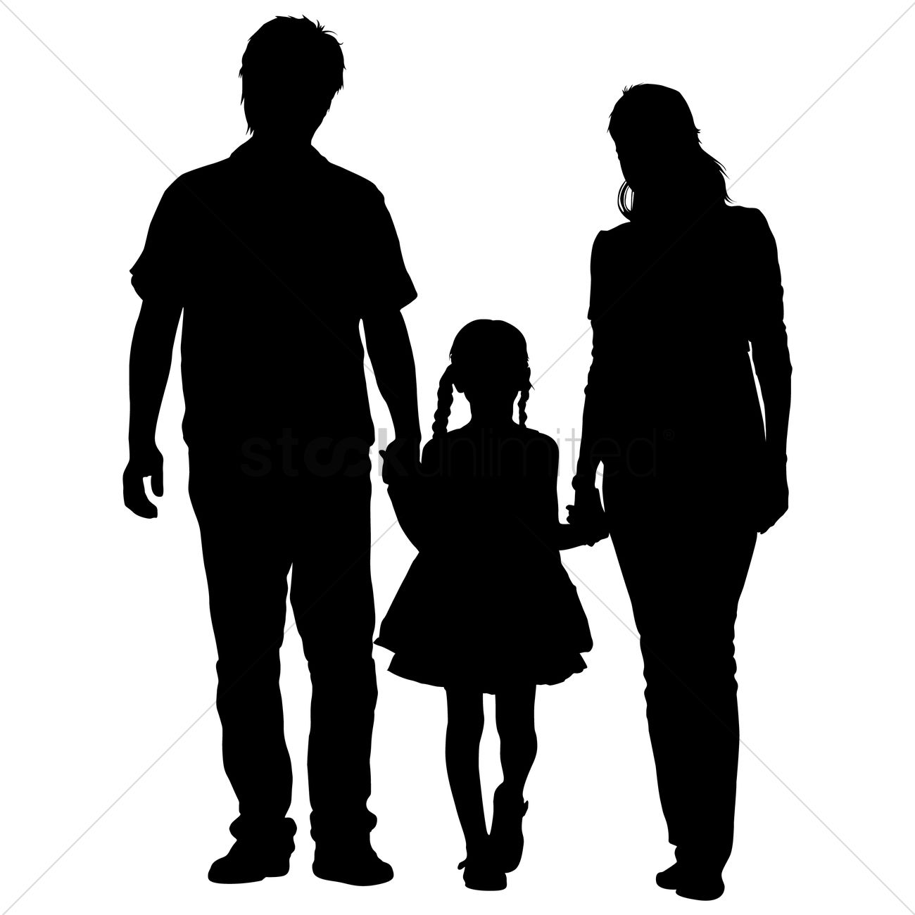 1300x1300 Silhouette Of A Family Vector Image