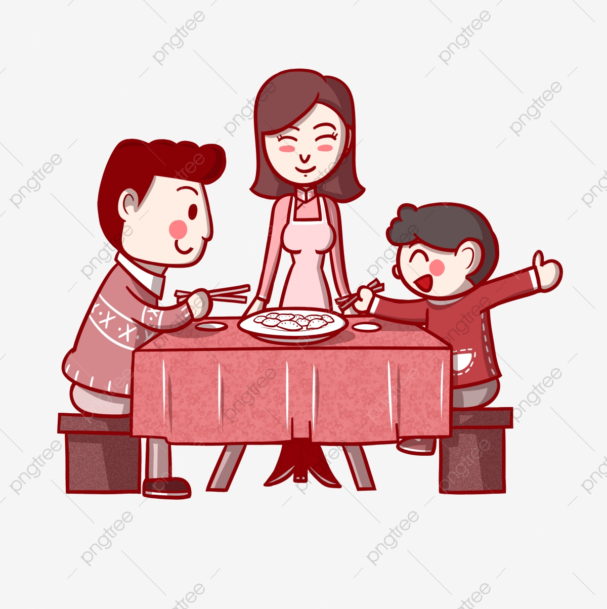 1200x1204 Vector Color Cartoon Meal Talking Family, Color Vector, Cartoon
