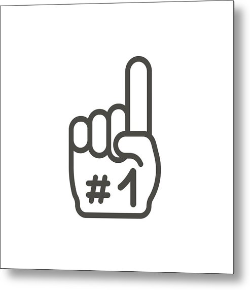 493x572 Number Fan Icon Vector Line Finger Hand Symbol Metal Print