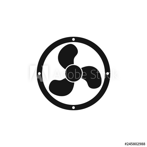500x500 Fan Icon Vector Simple Flat Symbol Perfect Black Pictogram