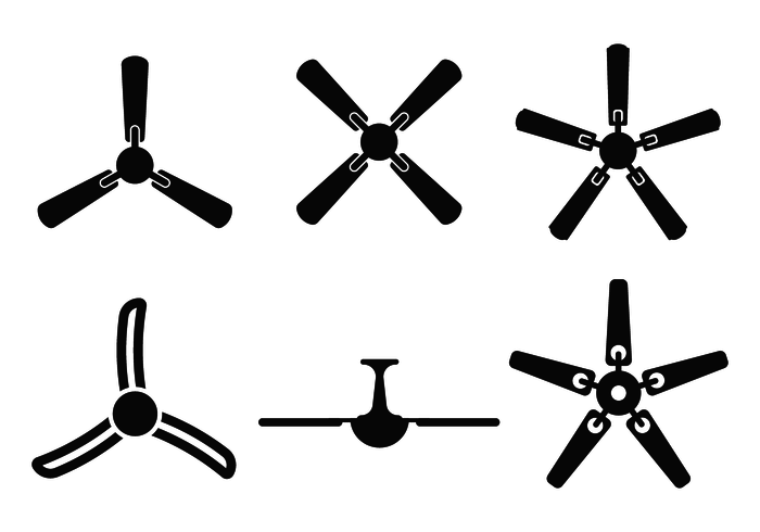 700x490 Ceiling Fan Silhouette Vector From Bottom View