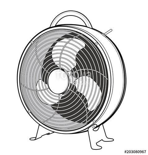 477x500 Electric Fan Vector Design Illustration Template Stock Image