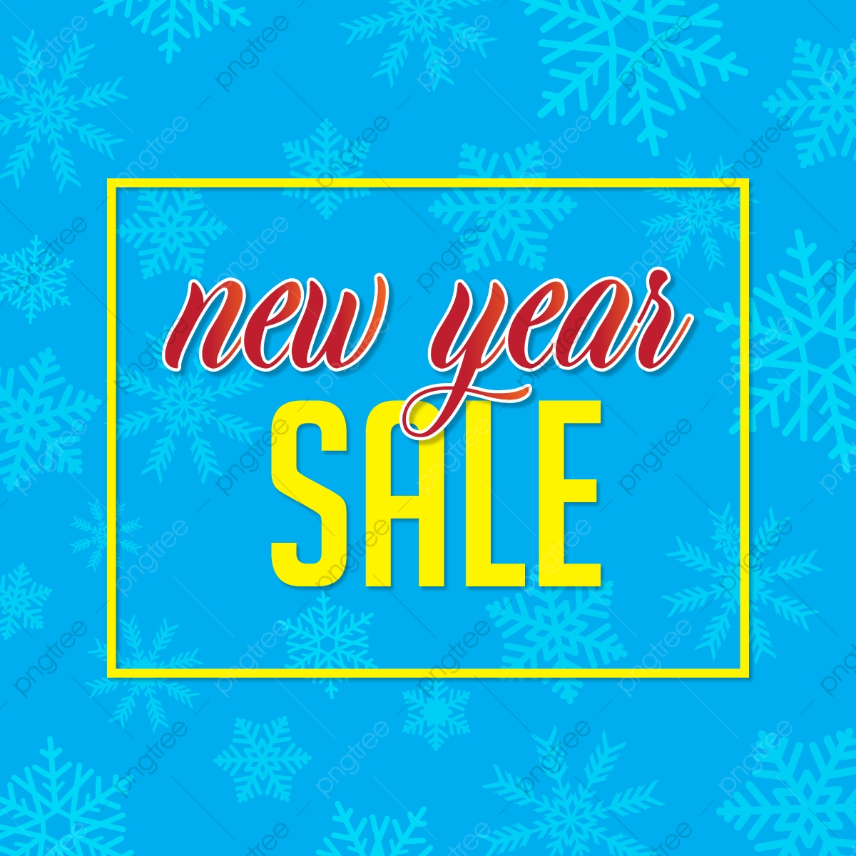 1200x1200 Fancy New Year Sale With Snow Background Vector, Fancy, Special