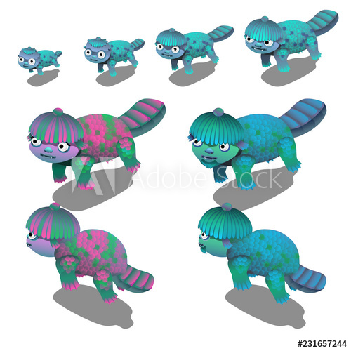 500x500 Set Of Fancy Underwater Animals Isolated On White Background