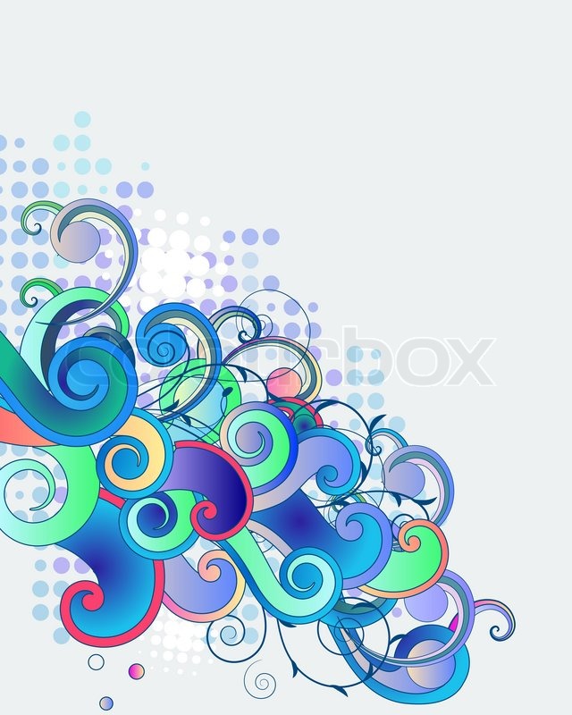 640x800 Blue Abstract Fancy Branches On Light Stock Vector Colourbox