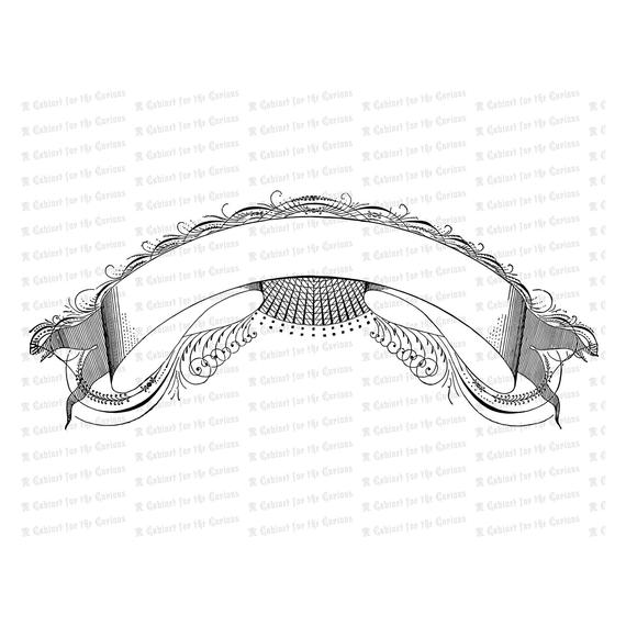 570x570 Fancy Blank Penwork Flourished Banner Vector Clip Art Etsy