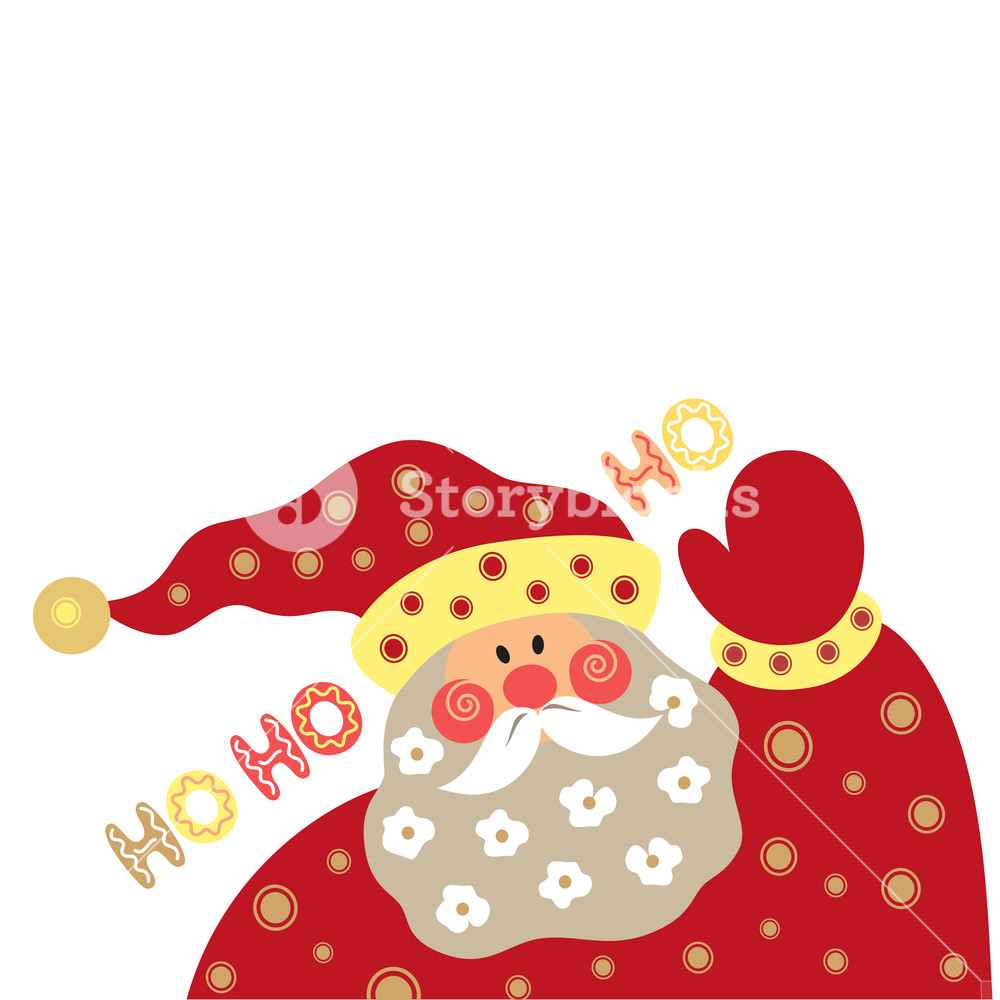 1000x1000 Fun Seasonal Poster Cartoon Comic Santa Claus Isolated On White