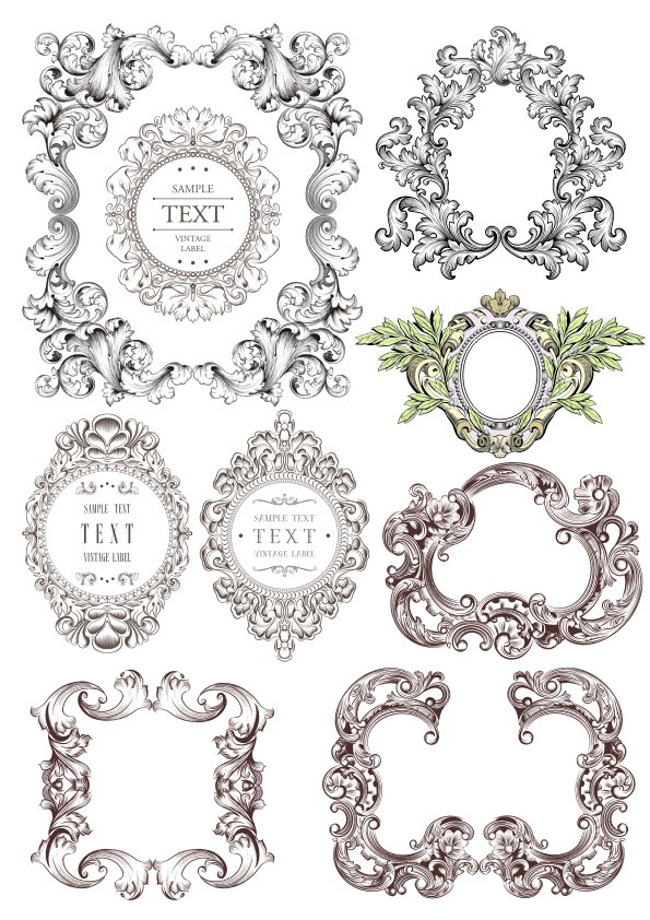595x842 Fancy Border Set Free Vector Cdr Download