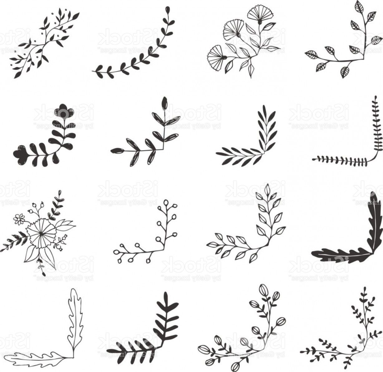 1228x1191 White Fancy Vector Borders Set Of Hand Drawn Corner Borders Fancy