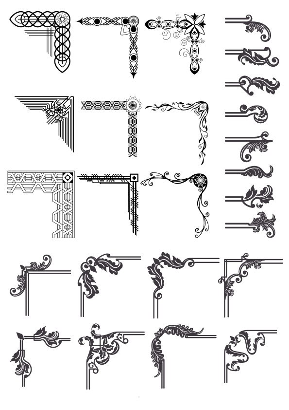 595x842 Fancy Corners Free Vector Cdr Free Download Vector Graphic Art