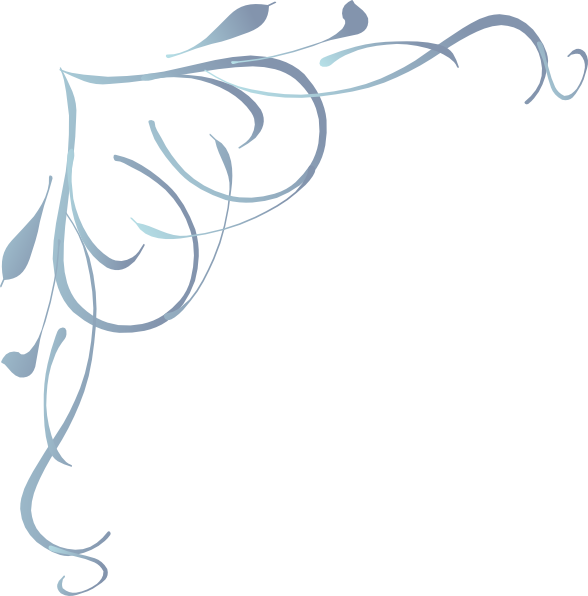 588x596 Fancy Corner Designs Blue Swirl Heart Clip Art