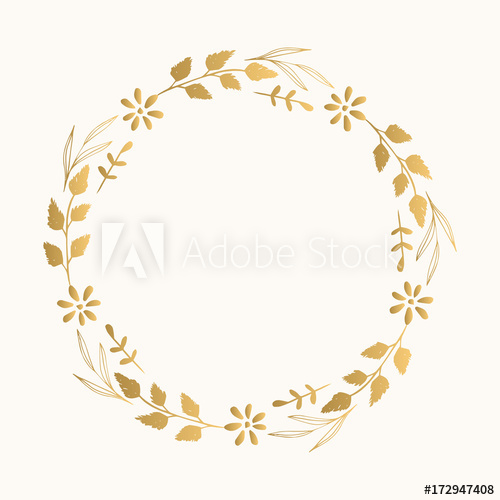 500x500 Gold Floral Fancy Frame Vector Isolated