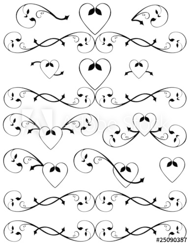 387x500 Hearts Fancy Scroll Set