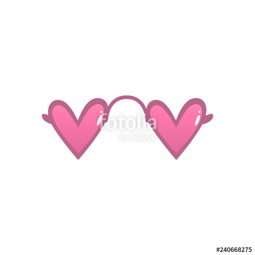 500x500 Vector Pink Heart Shape Sunglasses Photo Booth Prop, Selfie Photo