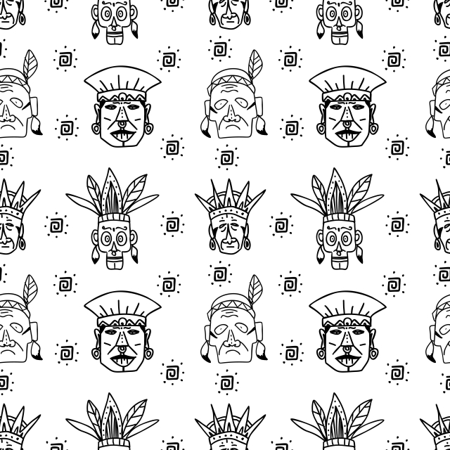 640x640 Tribal Navajo Vector Seamless Pattern Aztec Fancy Abstract