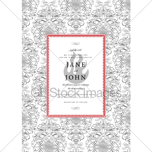 500x500 Vector Fancy Red Frame And Pattern Gl Stock Images