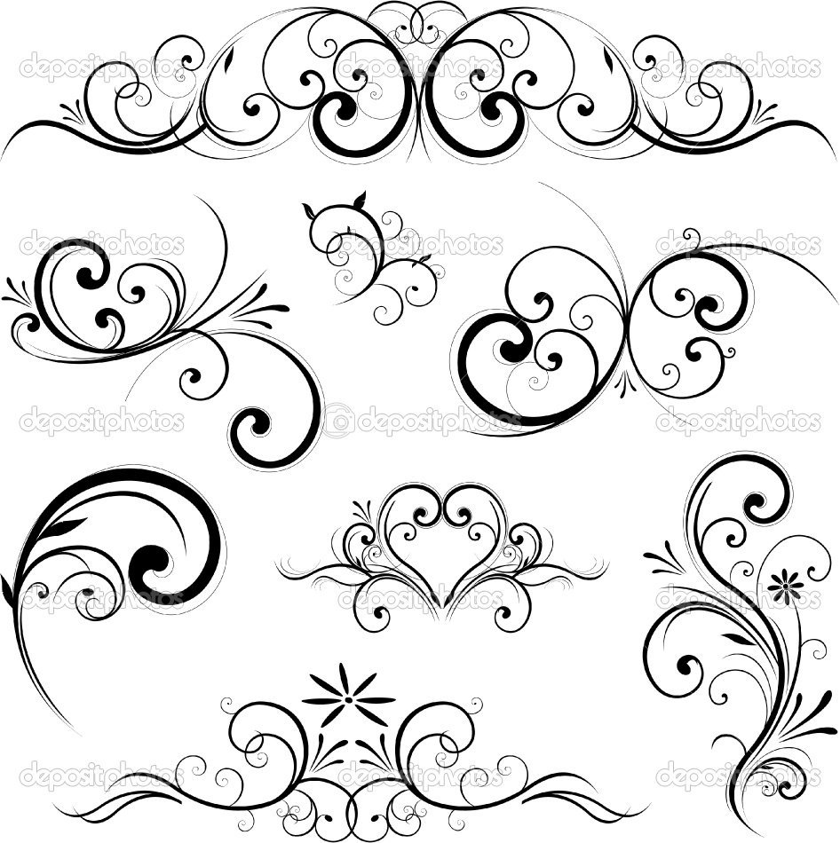 946x950 Floral Swirly Bird Bottom Corner Clip Art At Vector Clip Art