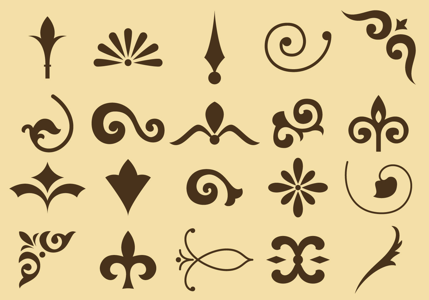 1400x980 Flourish Vector Icons