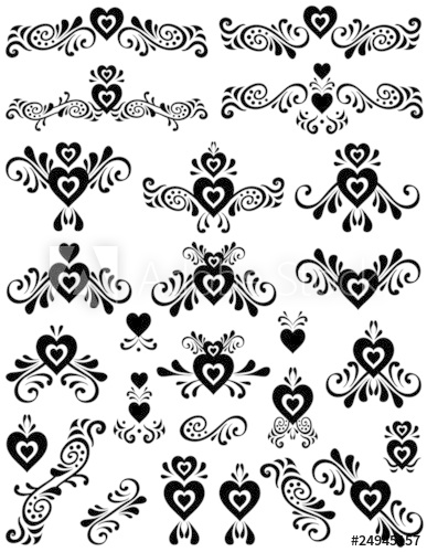 387x500 Hearts Fancy Scroll Set