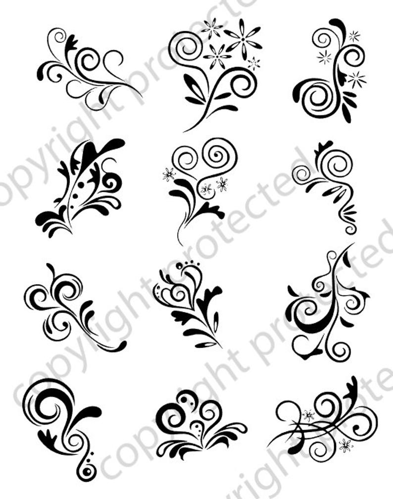 794x1008 Digital Scroll Used For Vinyl Cutting And Etsy