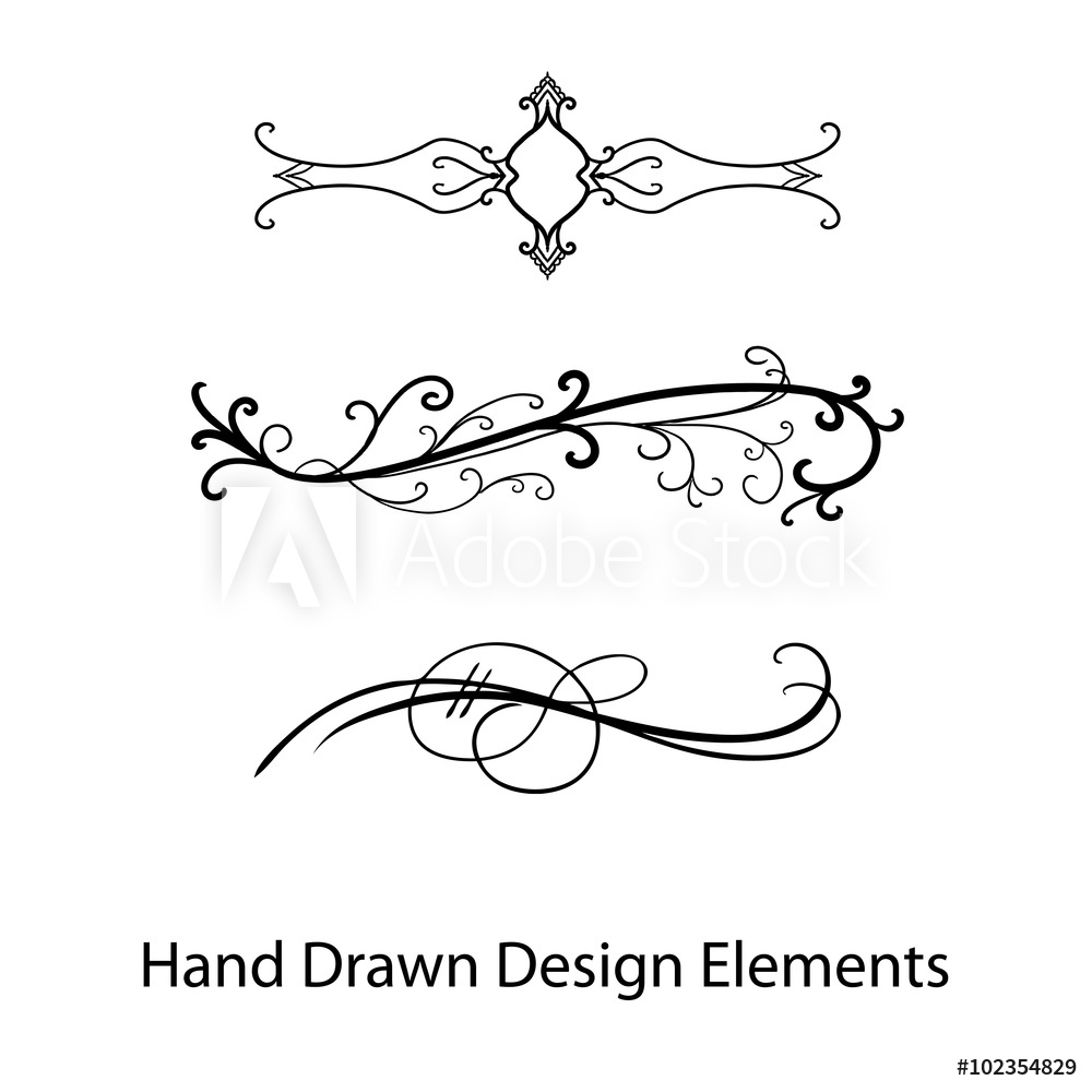 1000x1000 Fotografie, Obraz Vector Design Element, Beautiful Fancy Curls